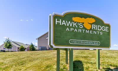 Community Signage, Hawk's Ridge Apartments, 1