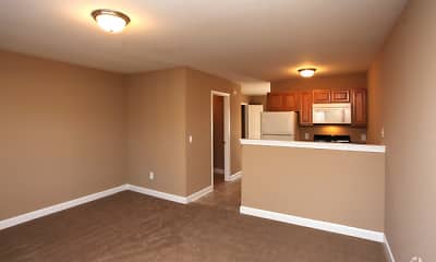 spare room with carpet, refrigerator, and microwave, Forest Ridge, 0