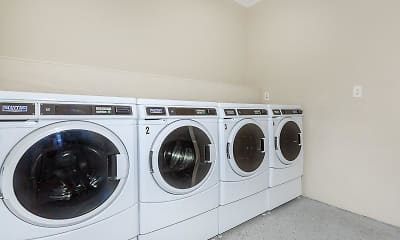 laundry area featuring carpet and separate washer and dryer, Chestnut Square Apartments, 2