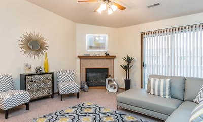 Living Room, Pebblebrook Apartments And Townhomes, 1