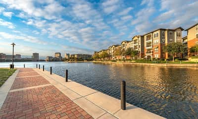 view of dock featuring a water view, Olympus Las Colinas, 2