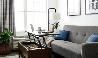 Living Room, InTown Suites - Webster (ZHB), 1