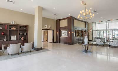 lobby featuring a notable chandelier, tile floors, and natural light, 3003 Van Ness, 1