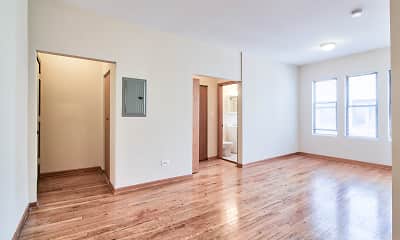 empty room featuring hardwood flooring and natural light, 7100 N. Sheridan Apartments, 0