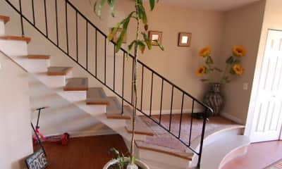 stairs featuring parquet floors, Villas de Fontenelle, 0