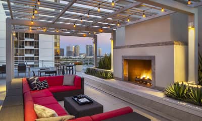 view of patio with a pergola and an outdoor living space, Wilshire Victoria, 1