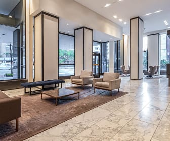 community lobby with tile flooring, Murray Hill Tower