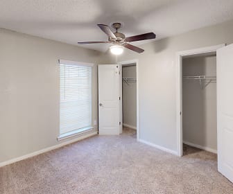bedroom with carpet, natural light, and a ceiling fan, The Life at Beverly Palms