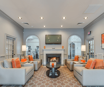 living room with natural light, tile flooring, a fireplace, and TV, Crowne Polo