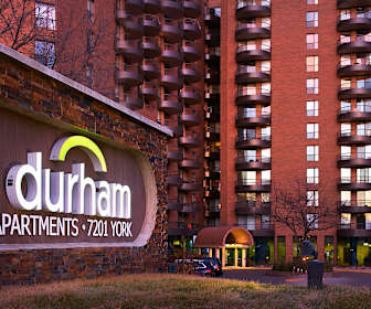 view of community sign, The Durham Apartments