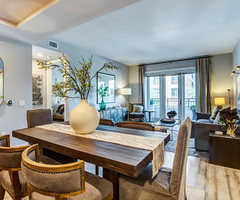 dining space featuring hardwood flooring and natural light, Gables Residences