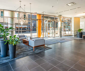 community lobby with tile floors and natural light, Third Square