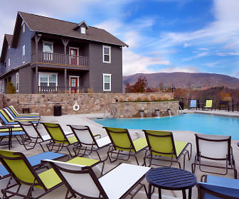 view of pool featuring a mountain view, The Cottages of Boone - Per Bed Lease
