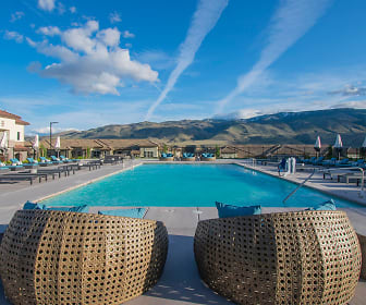 view of swimming pool featuring a mountain view, Vida Luxury Living