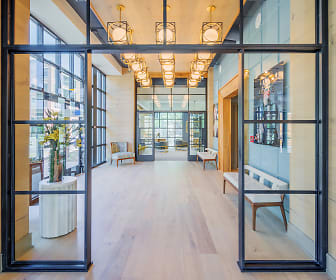 building lobby with parquet floors and natural light, Element 29