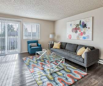 living room with parquet floors, plenty of natural light, and baseboard radiator, Hidden Vale