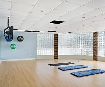 workout room featuring parquet floors, The Keys at 17th Street