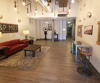 living room featuring hardwood flooring, P & P Mill Apartments