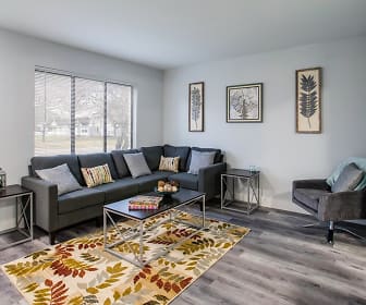 living room featuring parquet floors and natural light, Sycamore Townhomes