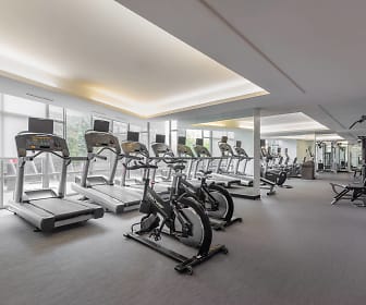 workout area featuring carpet and TV, View 14