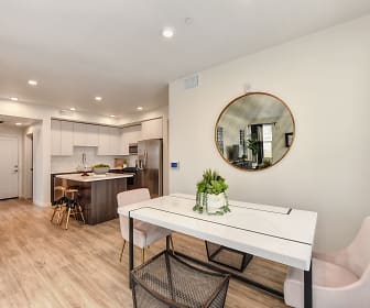 wood floored dining area with refrigerator, Morgan Ranch Apartment Homes