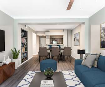 living room with hardwood flooring and TV, Aviara
