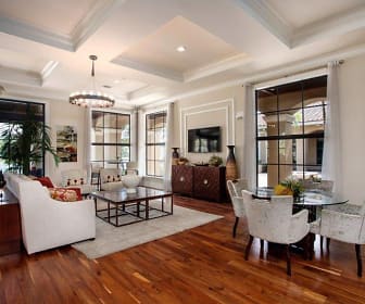 living room featuring parquet floors and TV, The Atlantic Doral