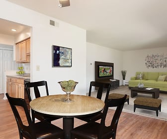 view of wood floored dining space, Steeplechase Apartments