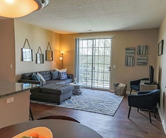 living room with natural light, hardwood flooring, and TV, The Preserve at Beckett Ridge