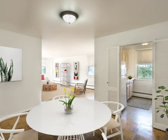 dining room featuring natural light, hardwood flooring, and baseboard radiator, Walden Park