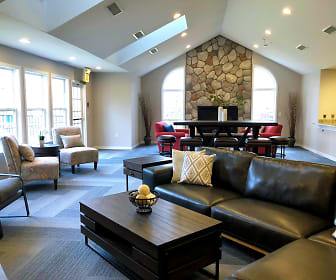 living room with a wealth of natural light and vaulted ceiling with skylight, Fairfield Apartment Homes