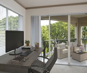 home office featuring abundant sunlight and TV, Camden Aventura