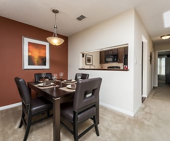 carpeted dining space featuring microwave, Tuscany Pointe