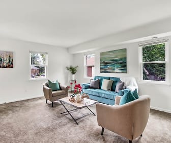 living room featuring a wealth of natural light and carpet, Kings Grant Landing