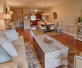 living room with a notable chandelier, Vineyard Commons 55+ Senior Community