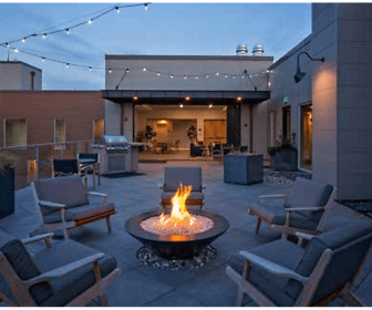 view of patio featuring fire pit, Green Leaf Uptown