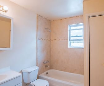 full bathroom with natural light, toilet, vanity, mirror, and shower / bathtub combination, New Windsor Gardens