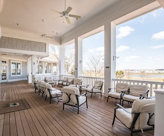 sunroom / solarium with a ceiling fan and a deck, Coastal Run at Heritage Shores 55+