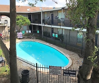 view of pool with a lawn, Santa Monica