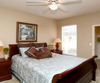carpeted bedroom with natural light and a ceiling fan, Champion Lake