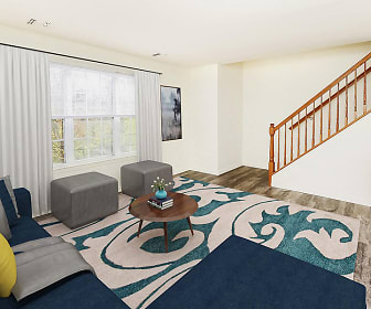 living room with parquet floors and natural light, The Mews at Annandale Townhomes