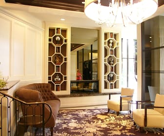 building lobby featuring a chandelier, The Pierre