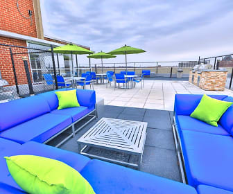 view of patio featuring an outdoor living space, The Carlyle Apartment Homes