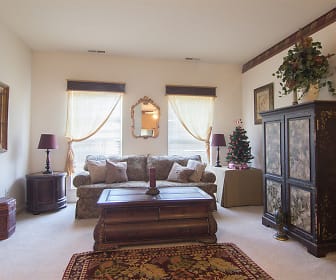 living room featuring carpet and natural light, Lake Pointe Apartment Homes