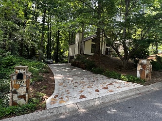 Driveway with Stone columns