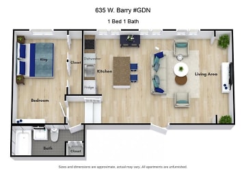 635 W Barry Ave unit CL-GDN - Chicago, IL