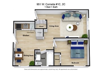 951 W Cornelia Ave unit CL-2C - Chicago, IL