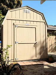 complete storage shed for large items, surfboards, bikes, etc.