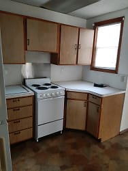 Kitchen stove and cabinets