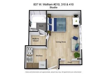837 W Wolfram St unit 410 - Chicago, IL